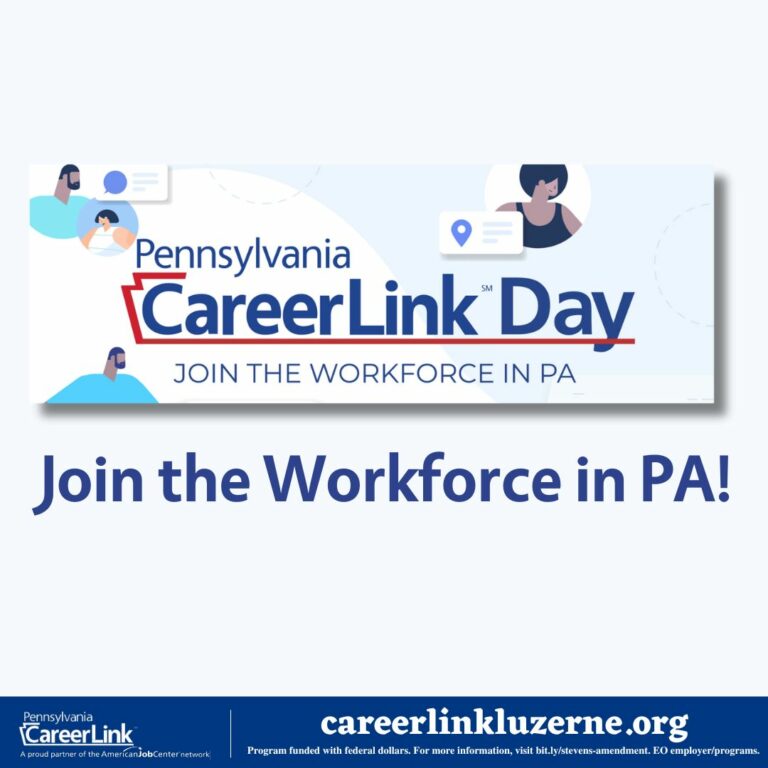 PA Careerlink Day graphic. Join the Workforce in PA!