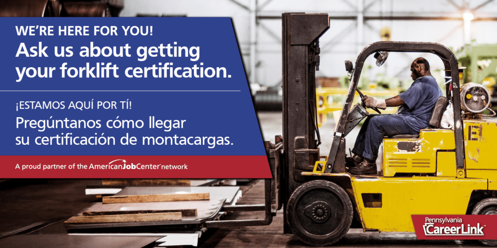 Ask us about getting your forklift certification